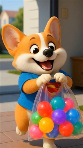 corgi bubble shop adventure and the happy soap ball bath #corgi #funny #aianimation