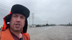 Live update from flash flood warning in Santa Ana, California with scenes of the Santa Ana River. Water spout potential increasing down near Oceanside | Reed Timmer Extreme Meteorologist
