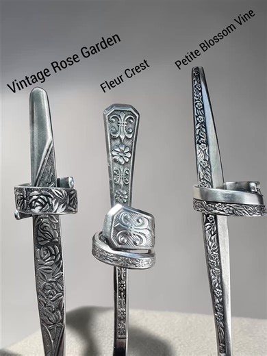 Vintage Spoon Ring – Choose Your Pattern & Size Upcycled Silverware Jewelry – Floral and Fleur De Lis Bands - Etsy