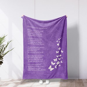 Personalized Poem Blanket: Custom Butterfly Calligraphy Quote Throw - Etsy