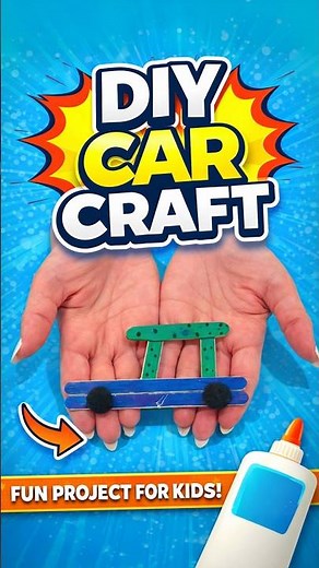 DIY Easy Wooden Stick Car for Kids 🚗 | Fun & Simple Craft Tutorial #diy #craft #craftyfun #kids