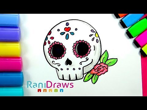 How to draw a SUGAR SKULL - Easy drawings, STEP BY STEP