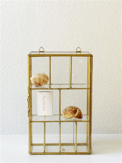 Vintage Tiered Glass Brass Curio Cabinet Shelf / Trinket Display Box - Etsy