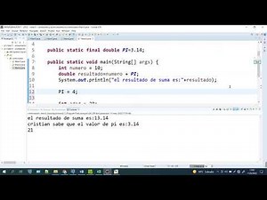 constantes en java ejemplo PI CANTIDAD Y NOMBRELOCAL