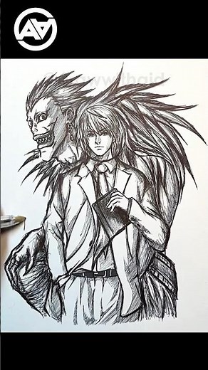 How to draw Light Yagami 🔥✍️ #drawing #art #anime #deathnote #animeart #lightyagami #ryuk #sketch
