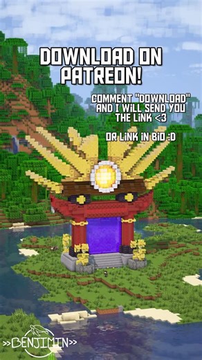 Benji || Minecraft Builds on Instagram: "Lego Ninjago Monastery Realm Gate survival Nether Portal in Minecraft! 🔥✨ Comment “download” if you want this build! Inspired by the Realm Teleporting Monastery Gates From Dragons Rising 🫶 🔻Download now on Patreon! 🔻 -Link in Bio- _____________________________________ 🪷FOLLOW me @Official_Benjimin for more! 🌱COMMENT to tell me what you think! 🌿LIKE and SAVE to show me your support! _____________________________________ 🏡Built on Builders Hub 🛵IP: