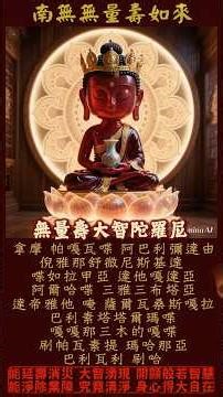 無量壽大智陀羅尼 | 以此大智慧光明，照破無明黑暗，得壽命、智慧、清淨三種自在 | 每日持誦，能延壽消災、開顯般若智慧、淨除業障、身心得大自在 #BuddhaMantra