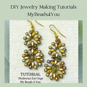 Beading Tutorials and Patterns - Superduo Two Hole Beads - Beadwork Earring Tutorial - Seed Bead Earrings Jewelry Making - Mybeads4you - Etsy