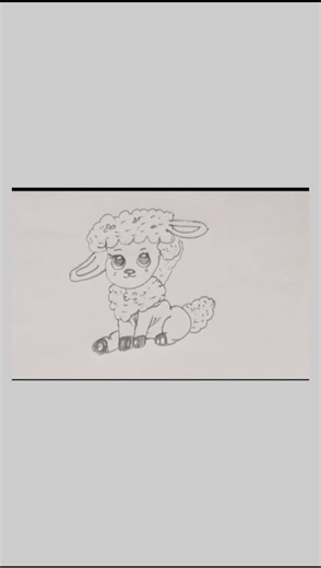 Simple Pencil Sketch of a Cute Lamb ✏️Cute Animal Drawing 🐑 | Soft & Cute Lamb Sketch 🐑✨ #Shorts
