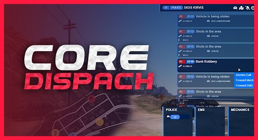 🚨 Core Dispatch - 3 Emergency jobs work in sync, Alerts, Calls, Blips, Permissions