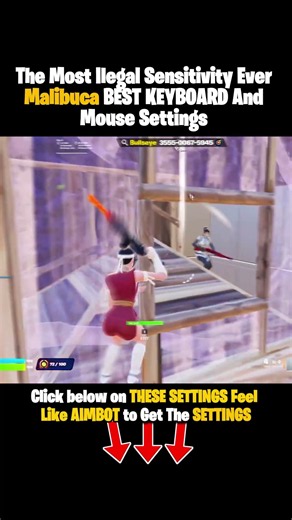 The Most Ilegal Sensitivity Ever Malibuca BEST KEYBOARD And Mouse Settings #fortnite