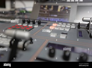 Broadcast studio video and audio switcher mixer Stock Photo - Alamy