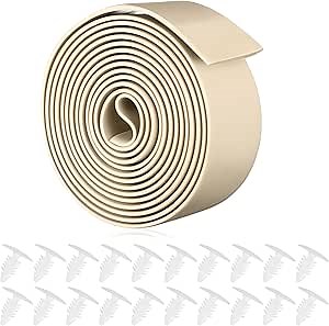 Landical 2" x 10 ft Vinyl Straps for Patio Chairs Repair Webbing Lawn Chair Replacement Straps with 20 Pcs Rivets for Summer Garden Furniture(Black)