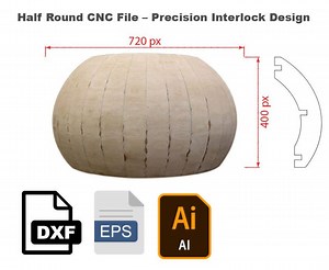 Half Round CNC File – Precision Interlock Design - Etsy