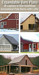 Expandable Barn Plans - 38 Layouts - Lofts - Economical Pole-barn Construction - PDF Instant Download - Etsy