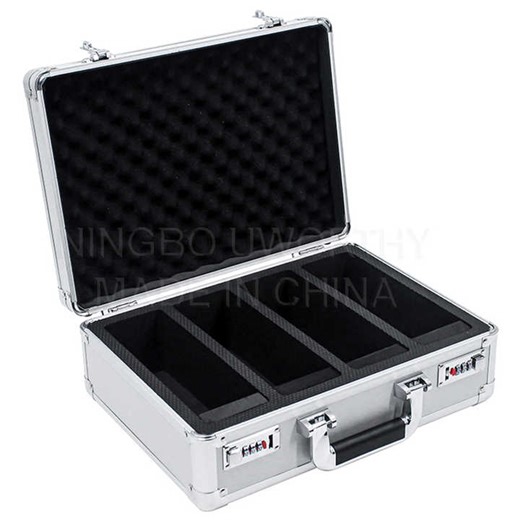 Custom Aluminum Storage Case with EVA Foam Insert for 118 PCs Graded Card Slabs Secure Tool Box with Password Lock