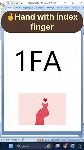 How to insert 🤞(HAND WITH INDEX FINGER )Emoji code ms word #msword #imoji #shorts #shortcutkeys