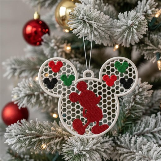 FSL Christmas Mouse Freestanding Lace Earring Embroidery, 4 Sizes Embroidery Designs( Digital Download ) - Etsy