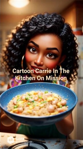 Cartoon Carrie On A Mission In The Kitchen