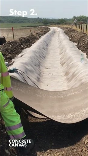 How do you install Concrete Canvas for channel lining?