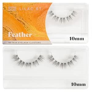 Lilac St - Feather Natural Faux Eyelash Clusters (10mm) - Dynamic & Fluttery Volume - DIY Lash Extension Wisps - Lightweight & Lifelike - Lasts 10 Days - Women Founded, Cruelty Free, Vegan - 10 Lashes