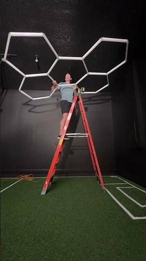 Indoor soccer field ft. Feit Electric Flexagon Lights