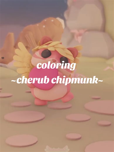 coloring the cherub chipmunk I think they are adorable #adoptme #trading #tradinghub #valentine #roblox