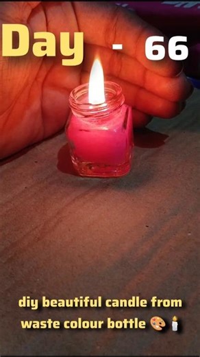 Diy Beautiful Candle From Waste Colour Bottle🕯️🎨 #dailypost 66/100 #shorts #diy #drawing