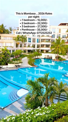 SPOTON VACATIONS on Instagram: "Welcome to 2026 in style 🌴 Wake up to ocean breezes, modern comfort, and pure coastal bliss at Kilua Beach Resort. Perfect for family holidays, friends’ getaways, or a relaxed workcation by the sea. What you’ll love: • Prime beachfront location in Mombasa • Spacious, fully furnished apartments • Ideal for families, groups & long stays • Modern amenities with ocean views • Peaceful, secure & private environment Rates per night: • 1 bedroom – 15,000/- • 2 bedroom –
