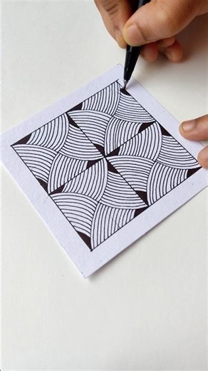 Easy Zentangle Pattern | Draw with me #shorts #art #satisfying #drawing