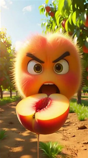 Shocking: Angry Peach Eating Apple?