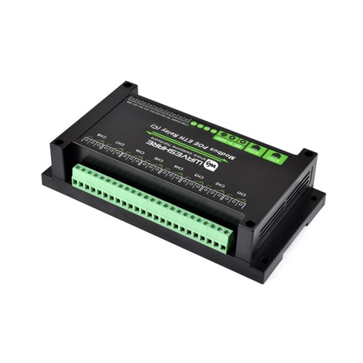 Dual Ethernet Ports 8-ch Relay Module (C), Modbus RTU Protocol, PoE Po