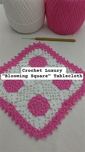 Crochet Luxury "Blooming Square" Tablecloth #trendingshorts