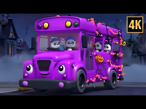 Halloween Bus Ride, Wheels on the Bus + More Spooky Cartoon for Kids
