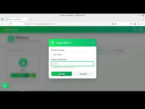 Editar Meseros con Wapifood