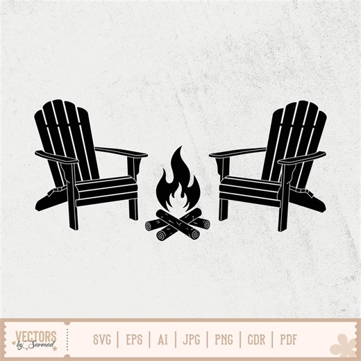 Adirondack Chair SVG, Lake Chair Svg, Adirondack Chair PNG, Campfire SVG, Porch Chair Svg, Wooden Chair Svg, Patio Folding Chair Svg - Etsy