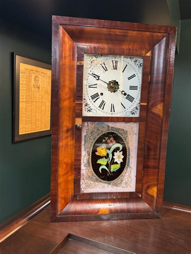 Antique Ogee Shelf Clock – Jerome & Co, Reverse Painted Glass, 30-hour Weight Driven Wall Clock - Etsy