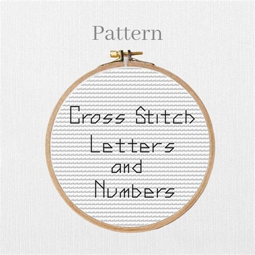 Backstitch Alphabet Pattern With Small Cross Stitch Letters and Numbers - Etsy