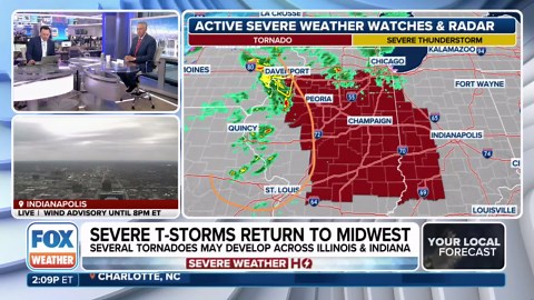 Tornado Watch underway for parts of Iowa, Illinois and Indiana