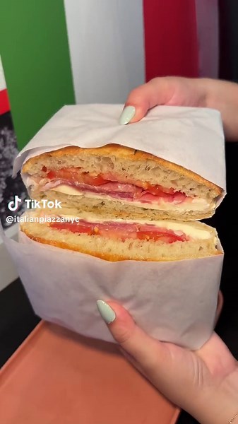 Treat yourself this weekend and join us for our delicious VERONA FOCACCIA SANDWICH! 🇮🇹🥪🤩 #ITALIANPIAZZA #NYC #food #tiktokfood #yum #delicious #fyp #foryou #fyp
