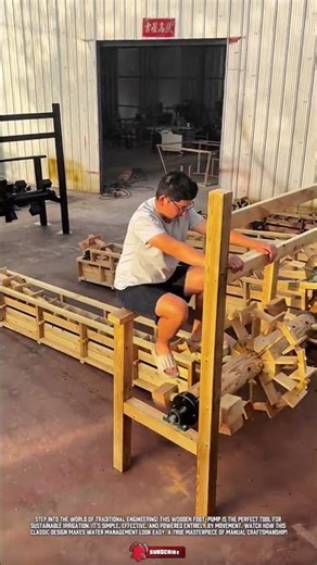 Traditional Pedaling Power: The Classic Wooden Water Tool