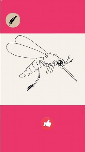 How to Draw a Mosquito 🦟 Easy Insect Animal Drawing for Kids Step by Step Art #lidoartworks