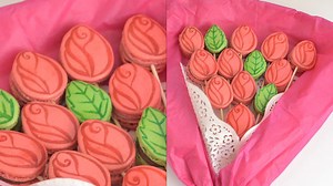 930K views · 2.2K reactions | French Macarons Flower Bouquet for Valentine's Day Recipe https://www.hanielas.com/2018/01/french-macarons-rose-flower-bouquet/ | Haniela's | Facebook