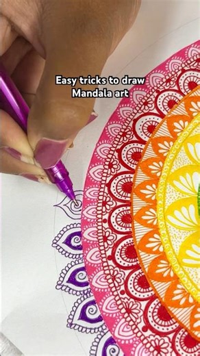 Easy Tricks to draw MANDALA ART✨❤️ #shorts #trending