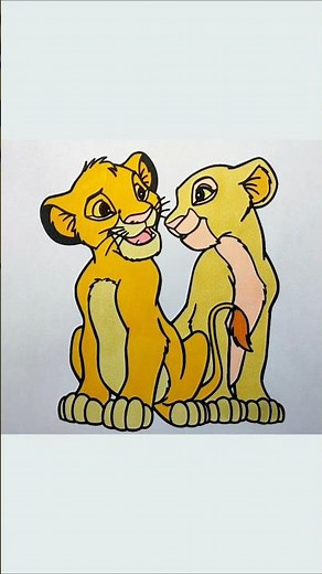 COLORING Simba and Nala from The Lion King | Fun Art for Kids