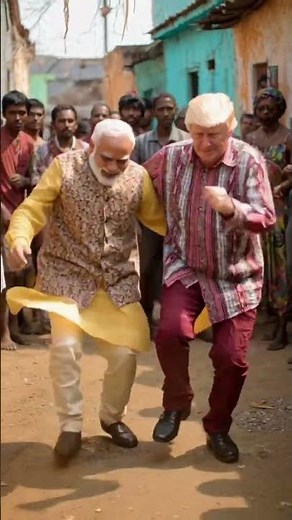 Modi and Trump nattu nattu dance