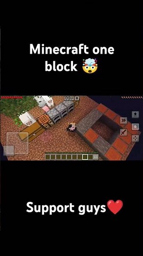 one block 🤯 survive please support guys 🥲#minecraft #minecraftshorts #shorts