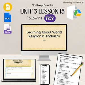 TCI U3 Lesson 15 World Religon: Hinduism | No Prep: Slides, Guided Notes, Quiz