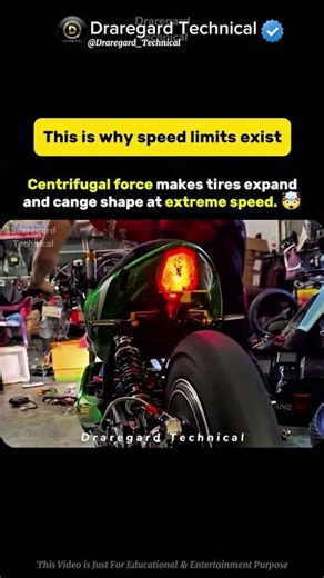 Motorcycle Tire Changing Shape at High Speed Due to Centrifugal Force 🤯⚡