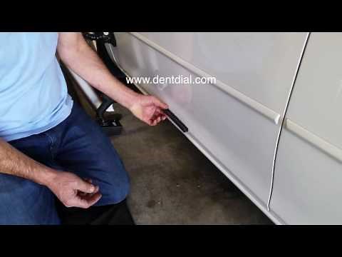 Loc-On™ Glue puller rocking a rocker panel